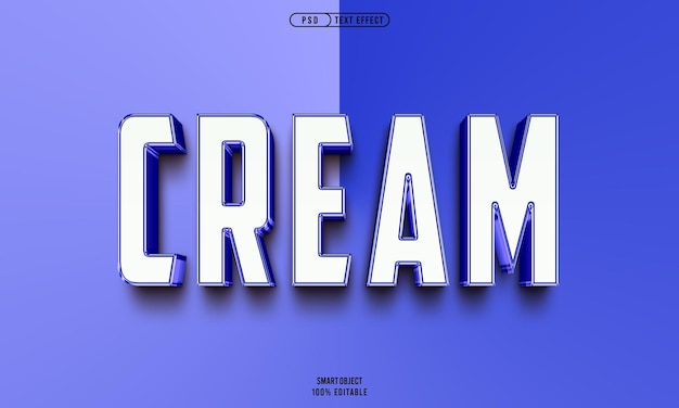 Free psd cream text style effect