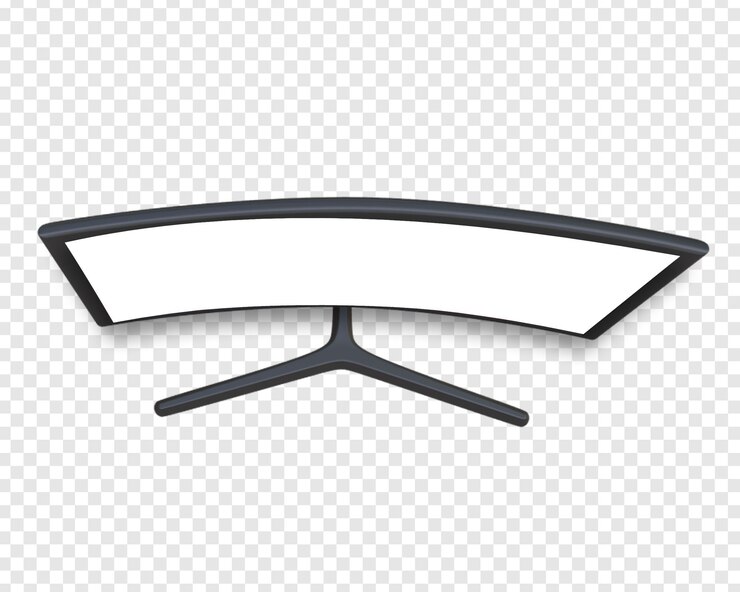 PSD free psd curved monitor mockup top view in sfondo trasparente