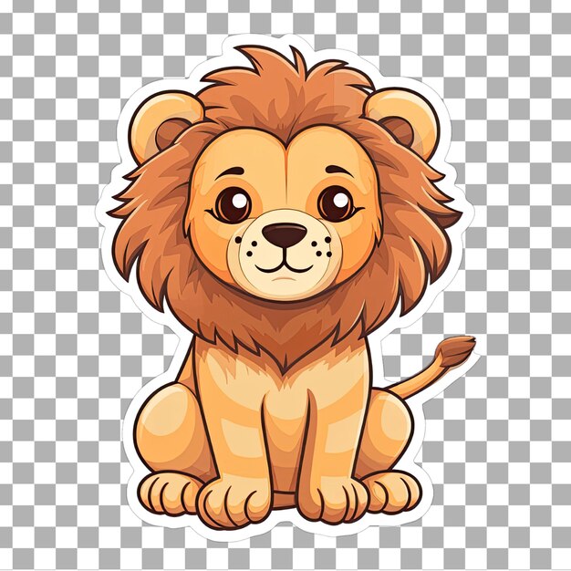 PSD free psd cute kawaii lion png (en inglés)