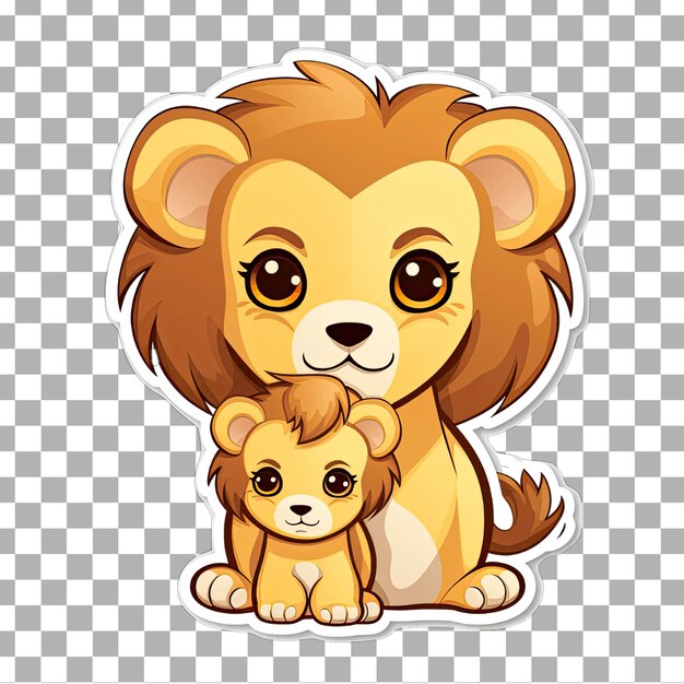 Free psd cute kawaii lion png (en inglés)