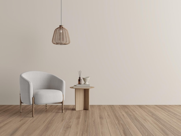FREE PSD ein Tisch und Stuhl mit einer Lampe darauf