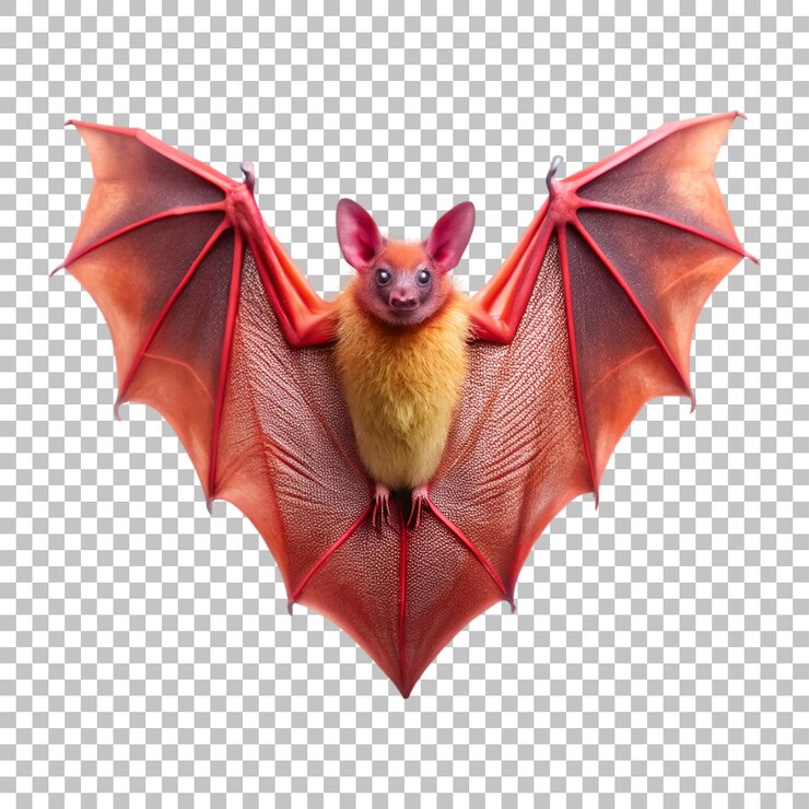 PSD free psd halloweeen horror pipistrello rosso che vola isolato su sfondo trasparente png