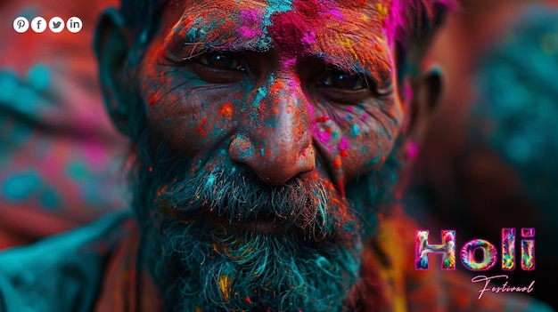 Free psd happy holi festival feiern von männlichen und weiblichen holi social media holi banner poster