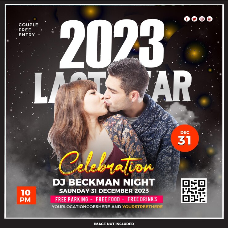 PSD free psd last year celebration flyer publicación en las redes sociales o plantilla de banner web