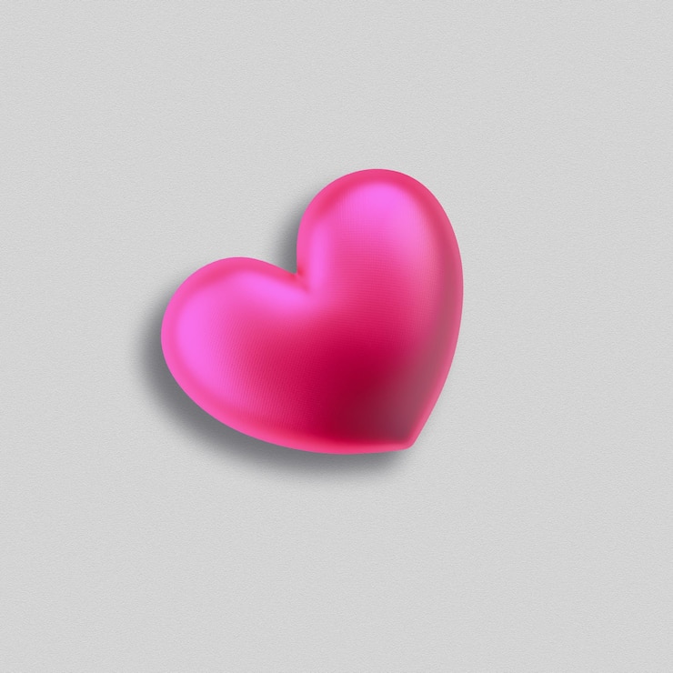 PSD free psd luccicante icona di cuore viola 3d render illustration