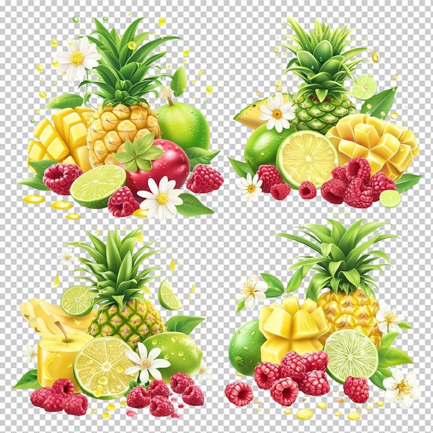 PSD free psd mezcla frutas png aislado en fondo transparente