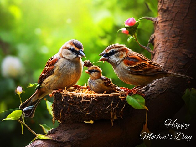 Free psd mothers day special vögel liebe für ihr baby