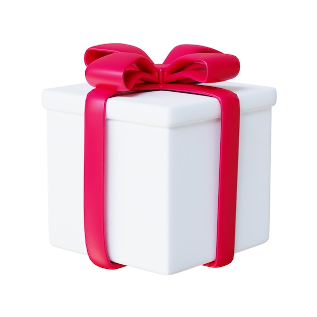 Free PSD natale 3d natale White Gift Box