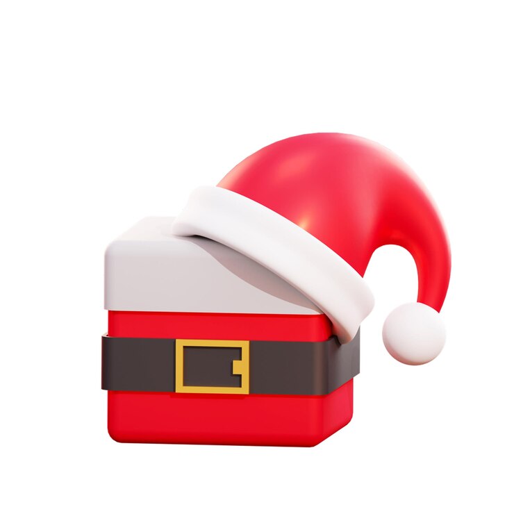 PSD free psd navidad 3d navidad santa caja de regalos
