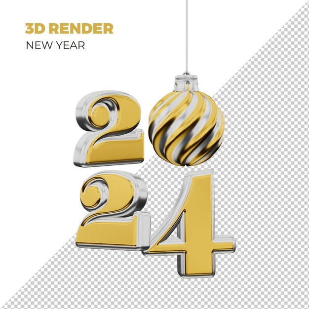 PSD free psd new year 2024 modelo de renderização 3d para marketing