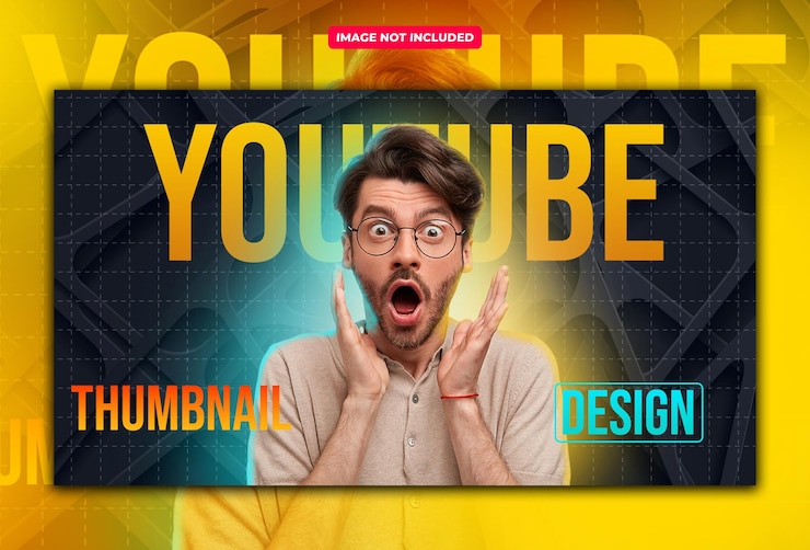 PSD free psd nuevo efecto de brillo moderno un hombre con gafas canal de youtube miniatura diseño