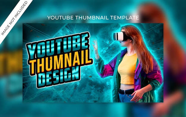 Free PSD nuovo effetto moderno di videogiochi canale youtube miniatura e web banner modello premium