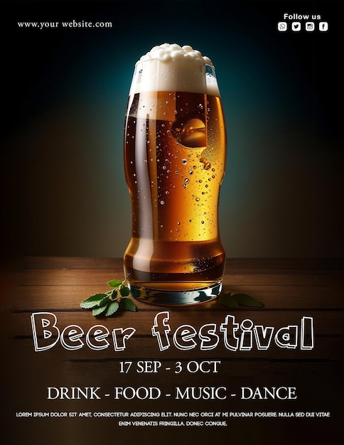 PSD free psd oktoberfest beer party social media banner template design