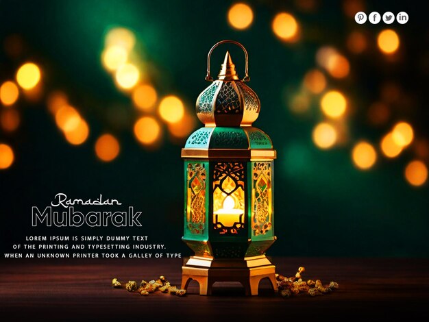 Free PSD Ramadan Mubarak Poster de fundo