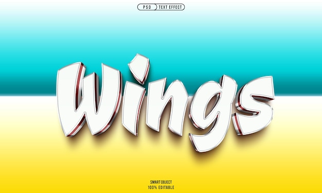 PSD free psd wings efeito de estilo de texto