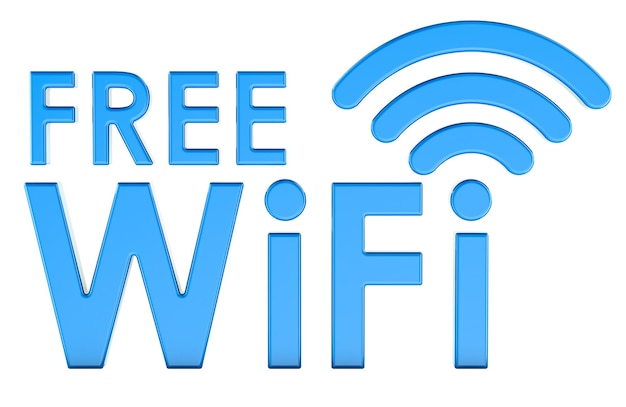 free wifi concept 3d rendering isolated on transparent background