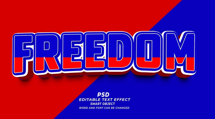 PSD freedom psd plantilla de photoshop de efecto de texto editable 3d