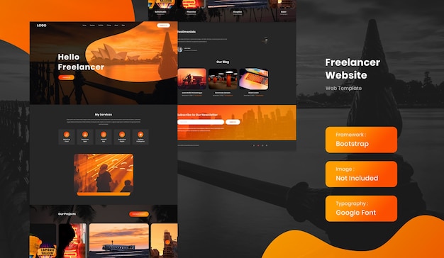 Freelancer y plantilla de sitio web de portafolio de currículum