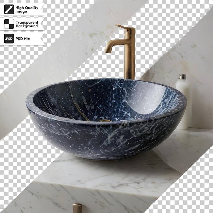 PSD el fregadero psd en un baño sobre un fondo transparente con una capa de máscara editable