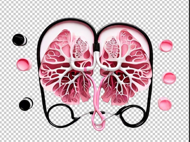 PSD freier vektor menschlichen inneren organs mit lungen-hintergrund