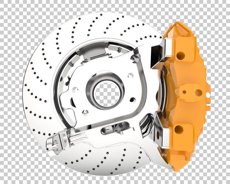 PSD freios isolados na ilustração de renderização 3d de fundo transparente