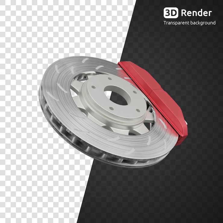 PSD freno de disco de coche 3d render aislado