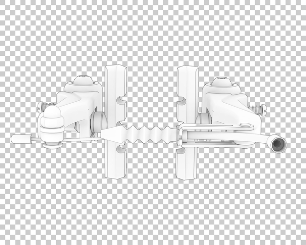 Frenos de bicicleta aislados sobre fondo transparente Ilustración de renderizado 3d