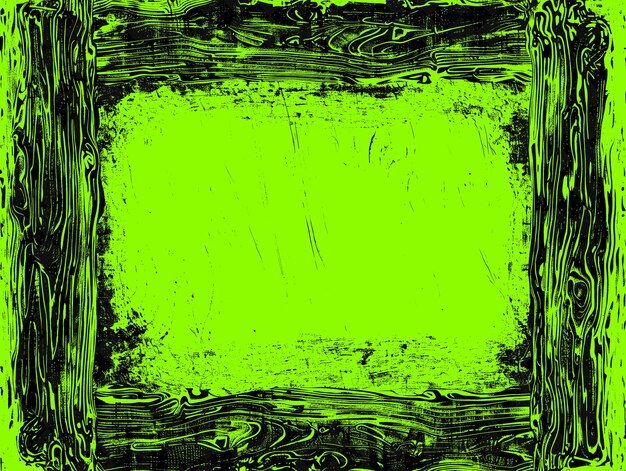 Frente de marco rústico con textura áspera y angustiada con diseños abstractos PNG creativos