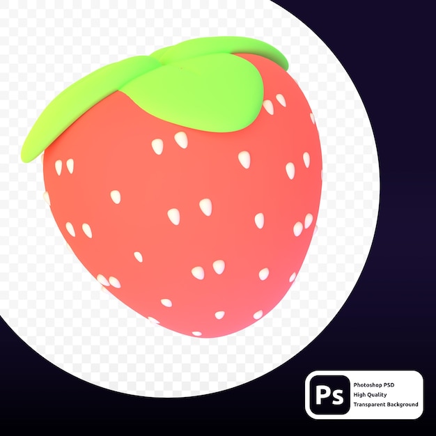 PSD fresa en representación 3d para ilustración web u otros fines gráficos