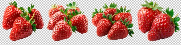 Fresas fresas maduras aisladas sobre un fondo transparente