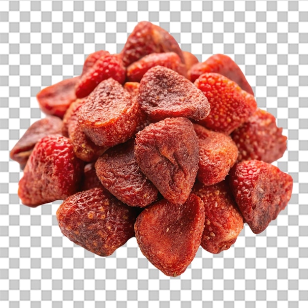 Fresas secas aisladas sobre un fondo transparente