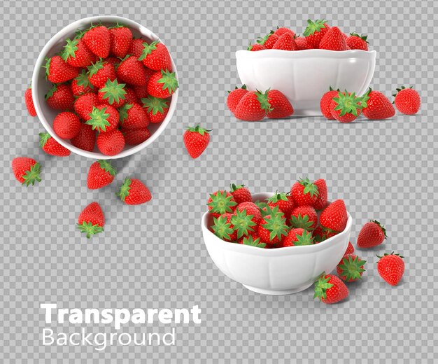 Fresas sobre un fondo transparente