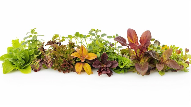 Fresco e colorato mix di microgreen e verdure per insalata