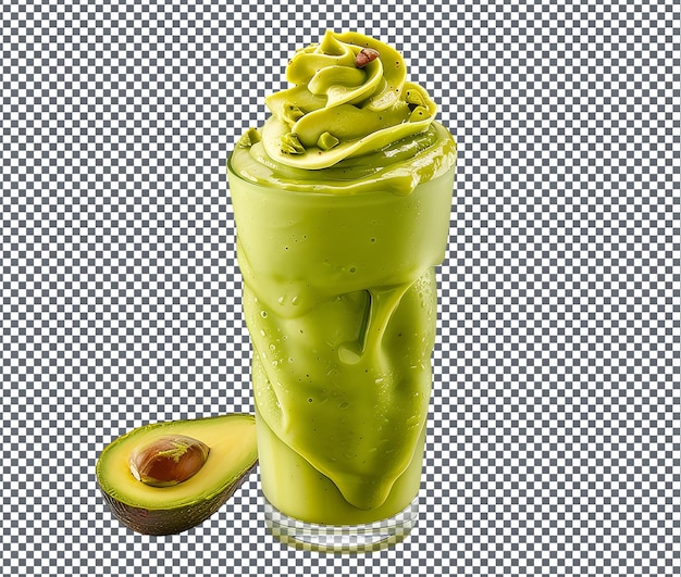 PSD fresco y hermoso lassi de aguacate aislado sobre un fondo transparente