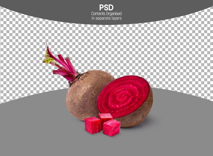 PSD fresh beetroot isolated on transparent background