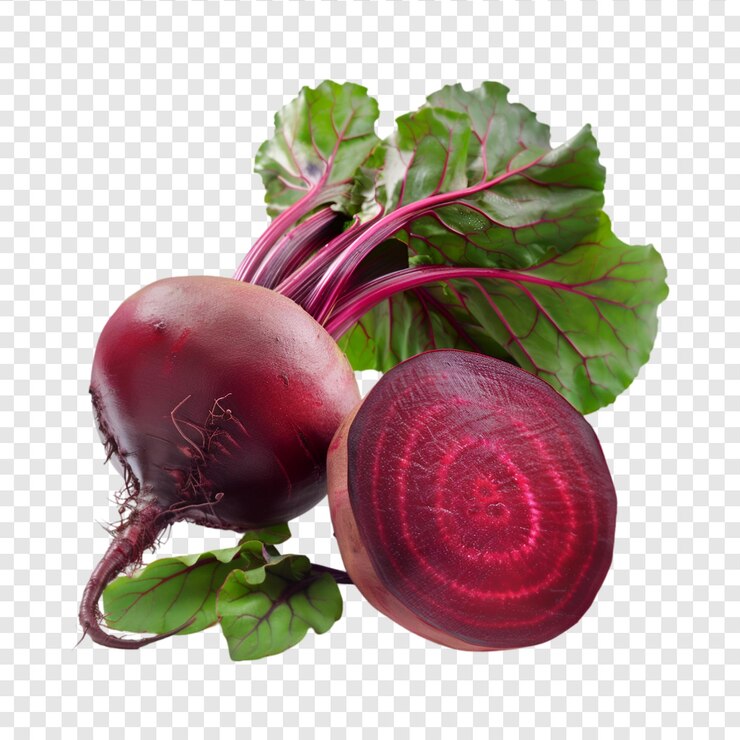 PSD fresh beetroot with green leaves healthy vegetable food