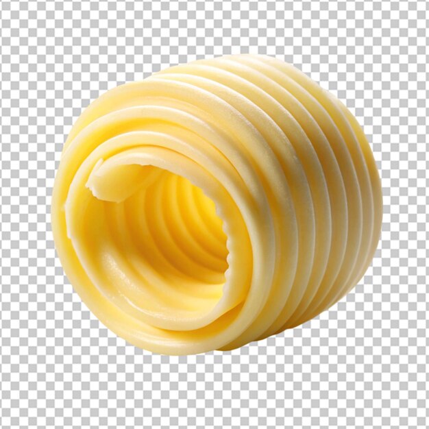 Fresh butter curl isolated on transparent background