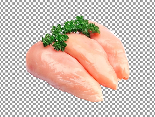 Fresh chicken breast isolated on transparent background