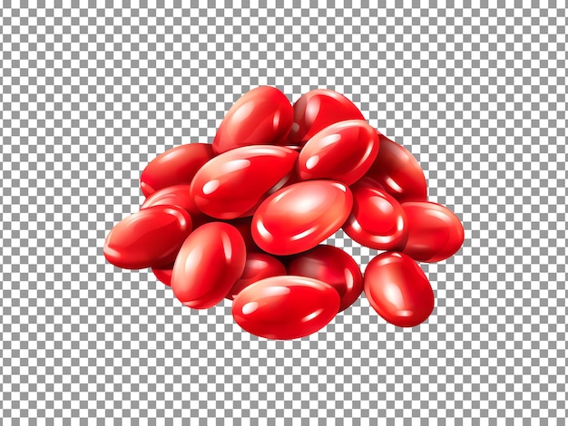 Fresh Christmas lima beans isolated on transparent background