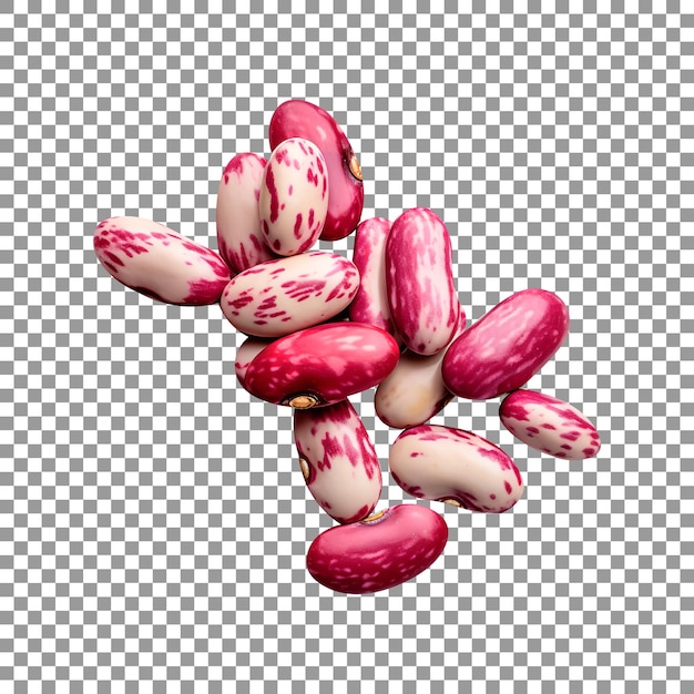 Fresh cranberry beans isolated on transparent background
