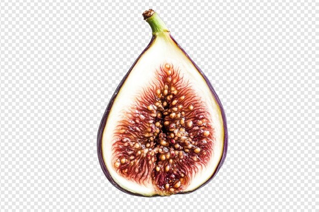 Fresh Halved Fig with Isolated on Transparent Background