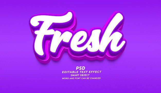 Fresh PSD 3D Editable Text Effect (Effetto di testo modificabile in 3D)