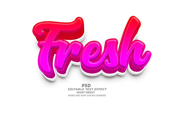 Fresh PSD 3D Editable Text Effect (Effetto di testo modificabile in 3D)