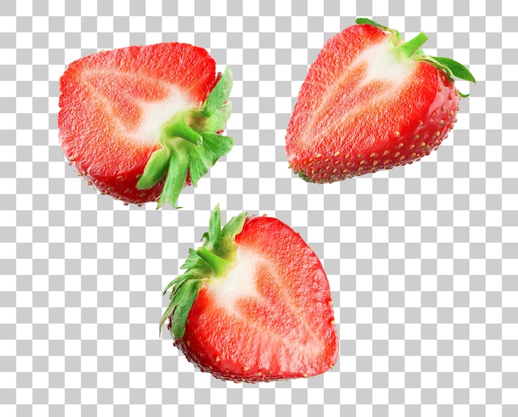 PSD fresh strawberry slices
