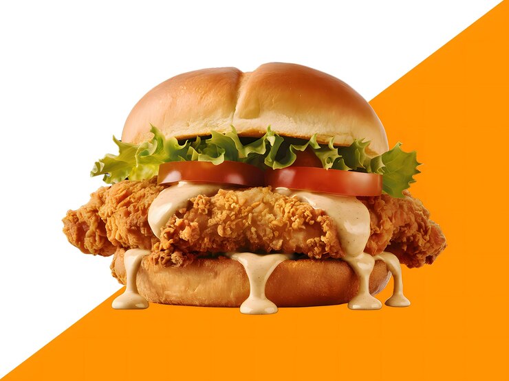 Fresh Tasty Burger with Transparent Background