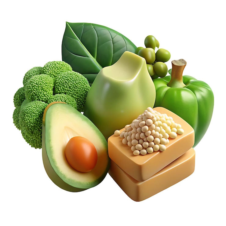 PSD fresh vegetables and avocado display