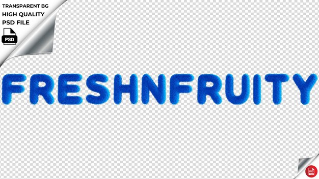 PSD freshnfruity typographie blau flauschiger text psd durchsichtig
