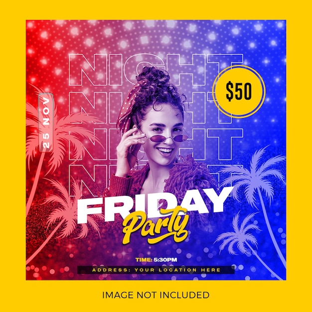 PSD fridaynightredes socialesdiseño de volantes