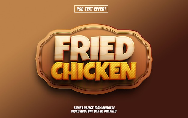 fried chicken text effect font editable typography 3d text