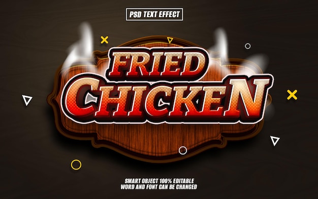 fried chicken text effect font editable typography 3d text